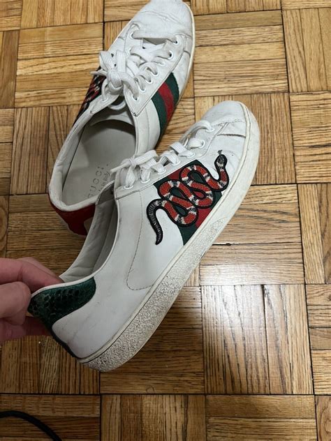 what does the gucci snake fit|gucci ace embroidered snake.